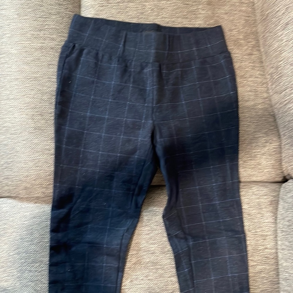 LOFT navy blue checkered leggings